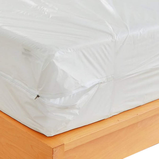 Waterproof Zippered Plastic Mattress Protector Encasement, Vinyl Mattress Bed Cover Proof (Twin)