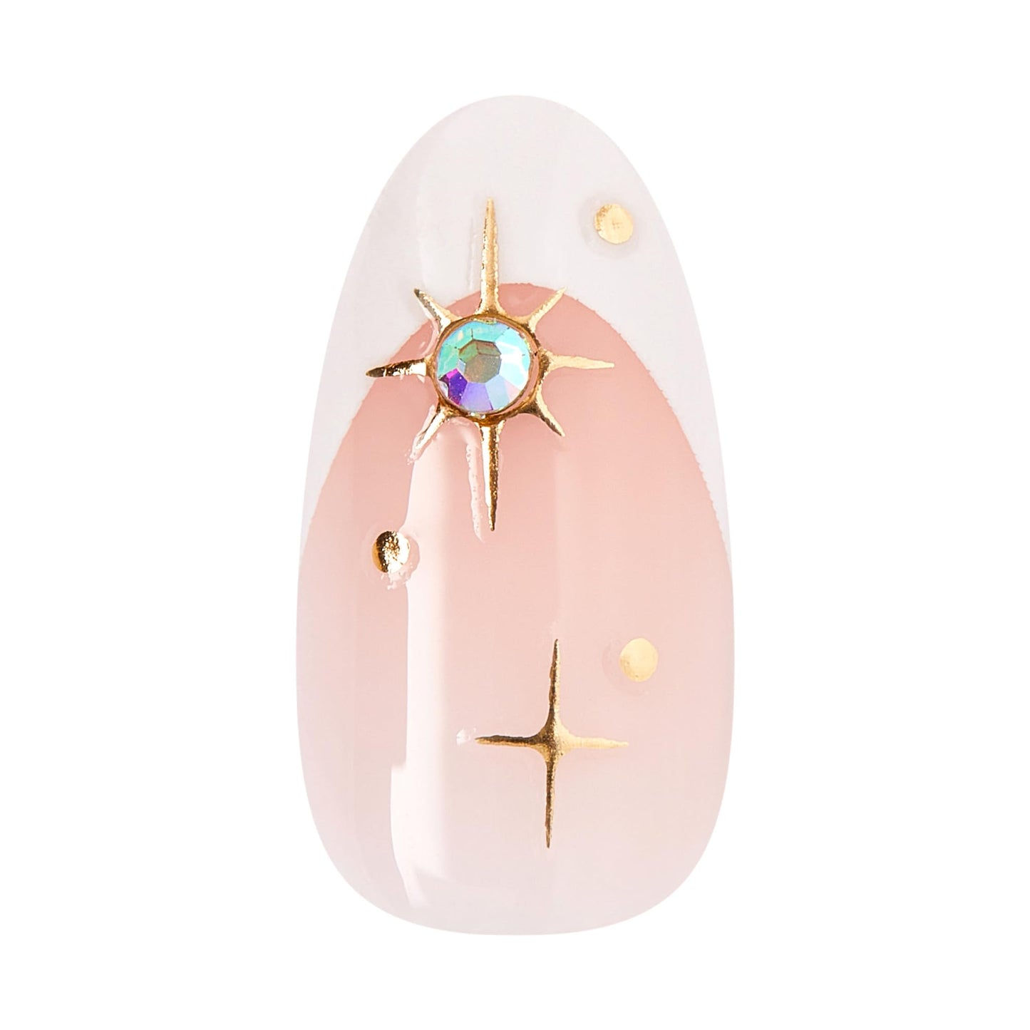 Kiss Impress No Glue Mani Press On Nails, Design, 'Star player', White, Medium Size, Almond Shape, Includes 30 Nails, Prep Pad, Instructions Sheet, 1 Manicure Stick, 1 Mini File