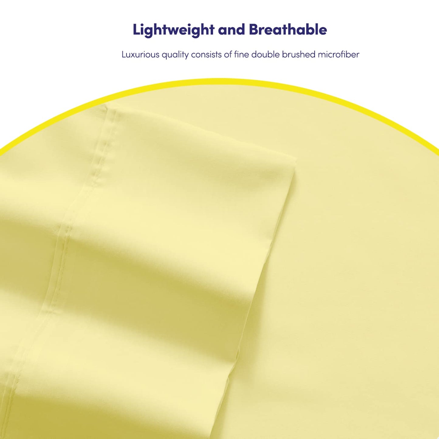 Queen Sheets Pale Yellow - 6 Piece 1500 Supreme Collection Fine Brushed Microfiber Deep Pocket Queen Sheet Set Bedding - 2 Extra Pillow Cases, Great Value, Queen, Pale Yellow