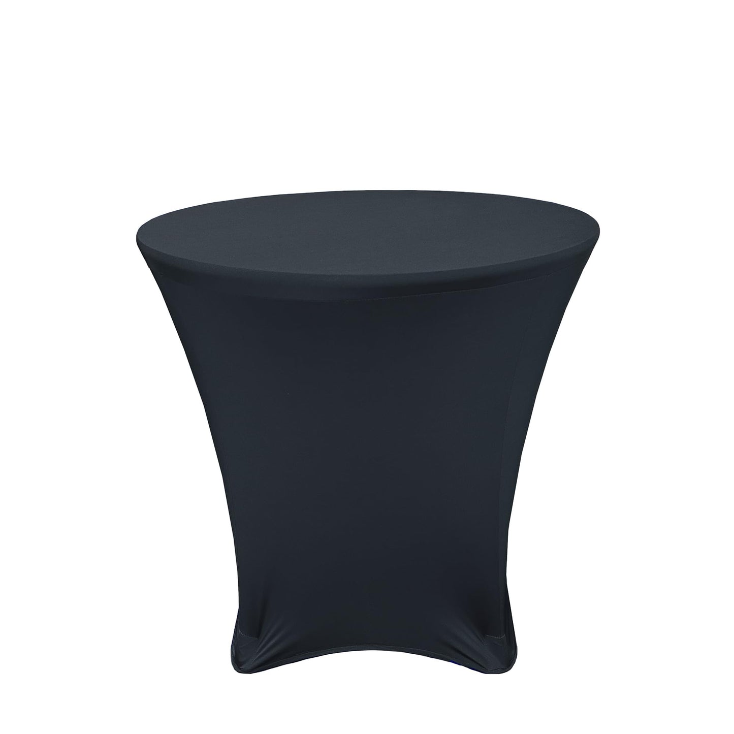 YOUR CHAIR COVERS - 30 x 30 inch Lowboy Cocktail Round Stretch Spandex Table Cover - Black, Fitted Elastic Tablecloth for Round Tables