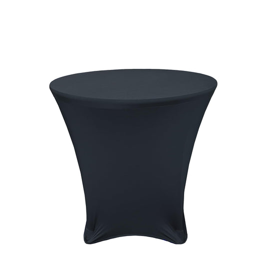 YOUR CHAIR COVERS - 30 x 30 inch Lowboy Cocktail Round Stretch Spandex Table Cover - Black, Fitted Elastic Tablecloth for Round Tables