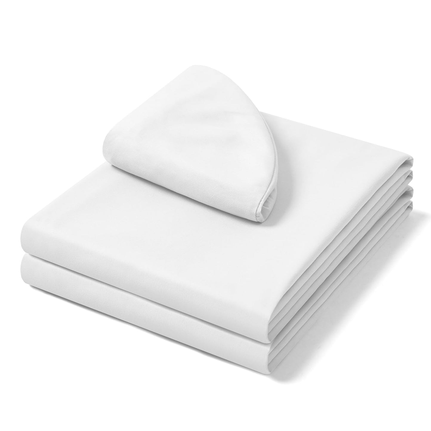 Comfyanno 3-Piece Massage Table Sheets Sets, Stain & Wrinkle Resistant, Soft Microfiber, Quick Drying, Professional Spa Therapy Bed Sheets, Includes Flat & Fitted Sheet, Face Cradle Cover -White