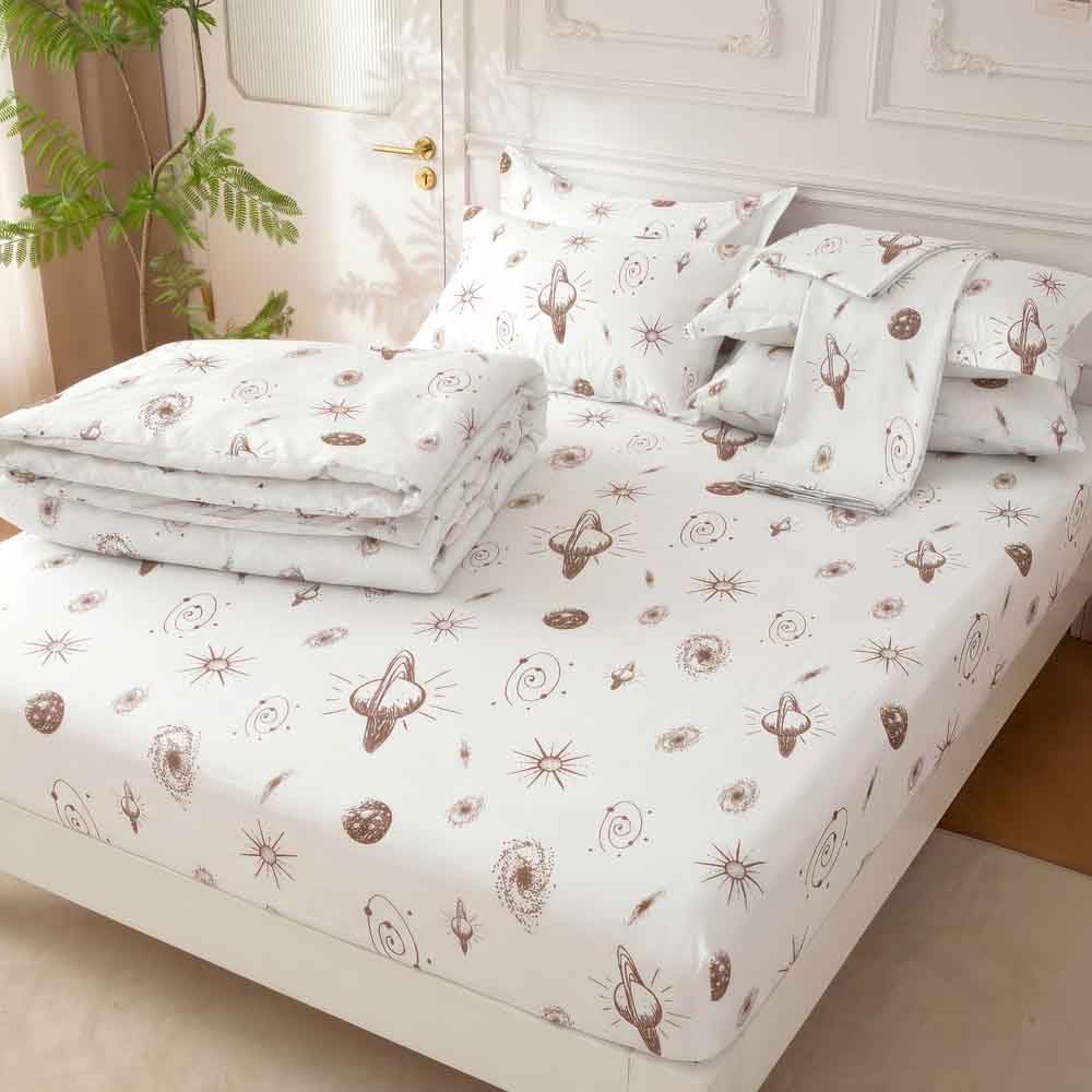 SDY 7Piece Galaxy Bedding,Space Comforter Twin and Sheet Set for Kids,Girls, Boys,Include 1Comforter，1Fitted Sheet，1Flat Sheet，2Pillowcases2 PillowShams