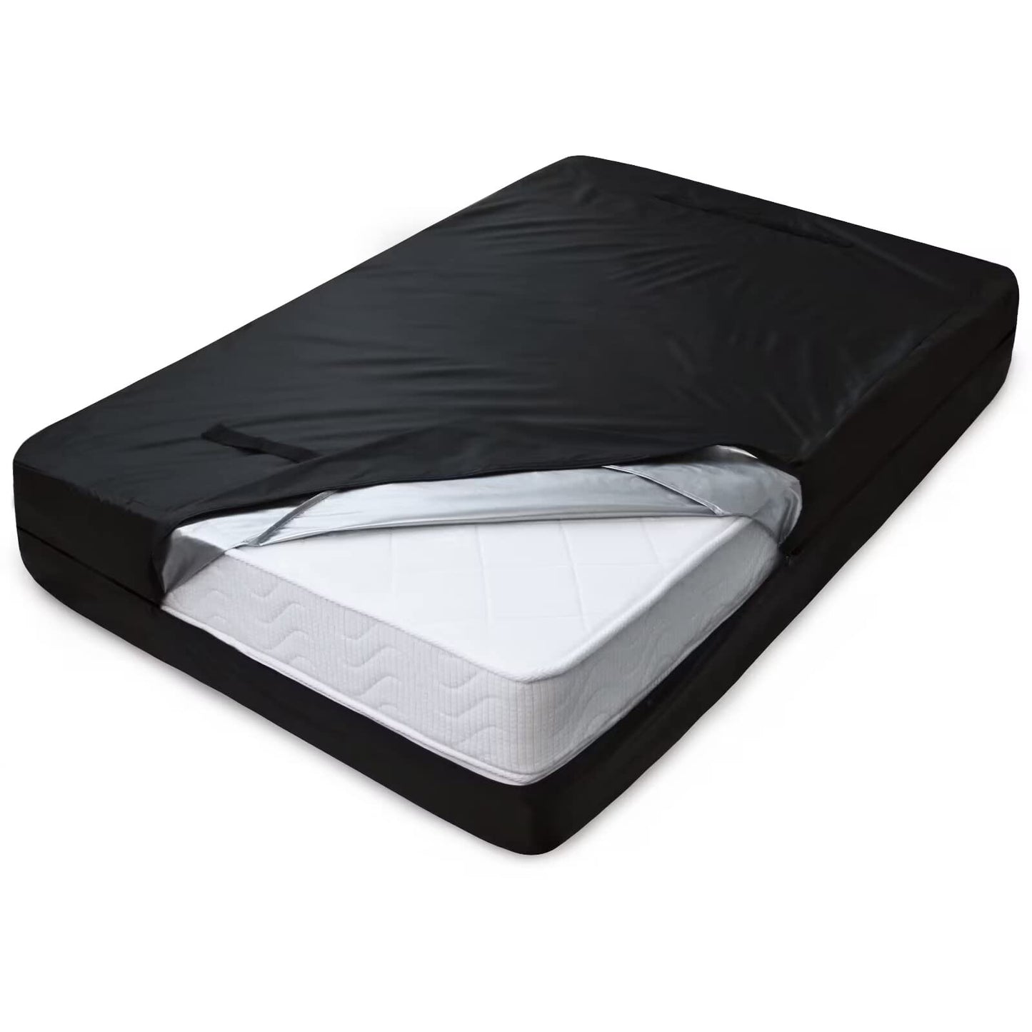 Mattress Bags for Moving and Storage, Heavy Duty Twin XL Mattress Bag with 4 Strong Handles, Waterproof Mattress Cover/Protector for Moving Twin XL Size, Reusable Thick Tarp, Black