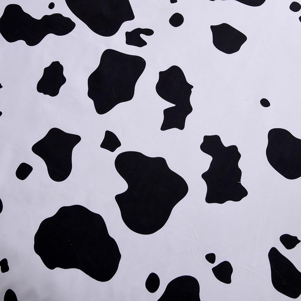 KWLOVER Cow Printed Bed Fitted Sheet and Pillowcases Set,White and Black Deep Pocket Fitted Sheet,Soft Kids Sheets for Twin Size Bed (White Cow, Twin)