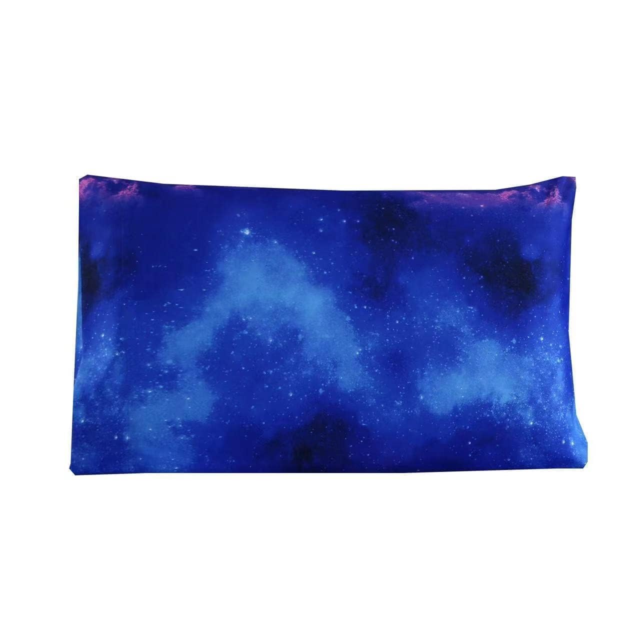 SDIII Blue Galaxy Fitted Sheet Twin with 2 Pillowcases, Soft Microfiber Deep Pocket Galaxy Sheet Twin for Boys Girls Kids and Teens