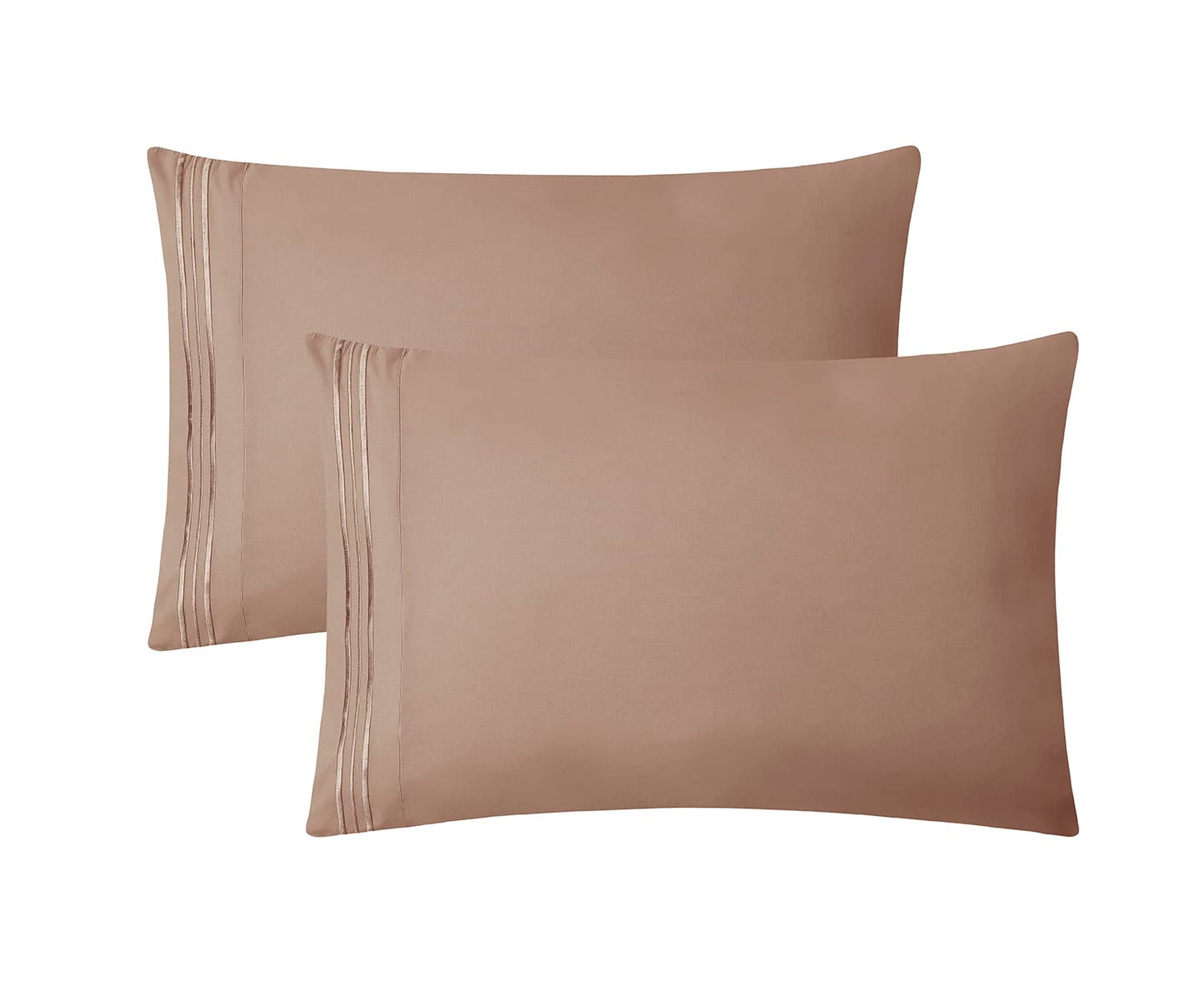 Clara Clark Bed Sheets, Premier 1800 Series 4 Piece Bed Sheet Set, Deep Pocket, Wrinkle, Fade, Stain Resistant, Luxury Soft Bedding Sheets & Pillowcases, King, Taupe Sand