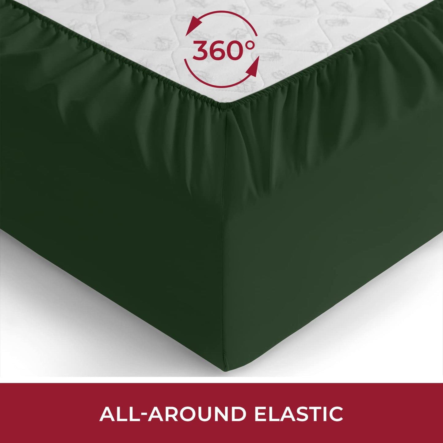 Mellanni Extra Deep Pocket King Fitted Sheet - Iconic Collection Bedding Sheets with up to 21 inch Deep Pocket - Soft & Cooling - Fade & Stain Resistant - 1 PC (King, Emerald Green)