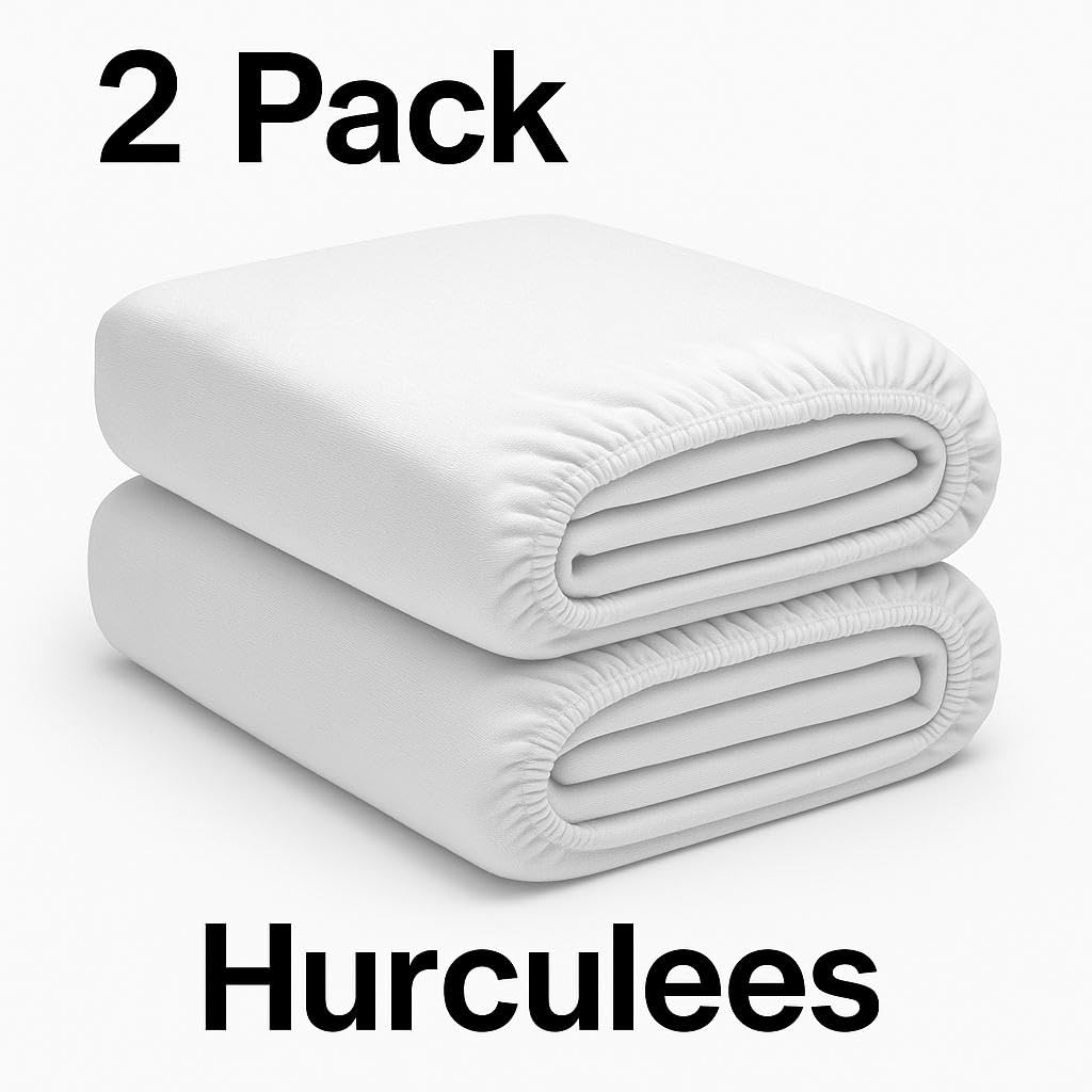 HURCULEES Medical Fitted Sheets Set of 2 – Breathable, Durable & Soft Hospital Bed Fitted Sheets, Easy-to-Clean Patient Sheets for Healthcare Use, Size: 84" x 36"