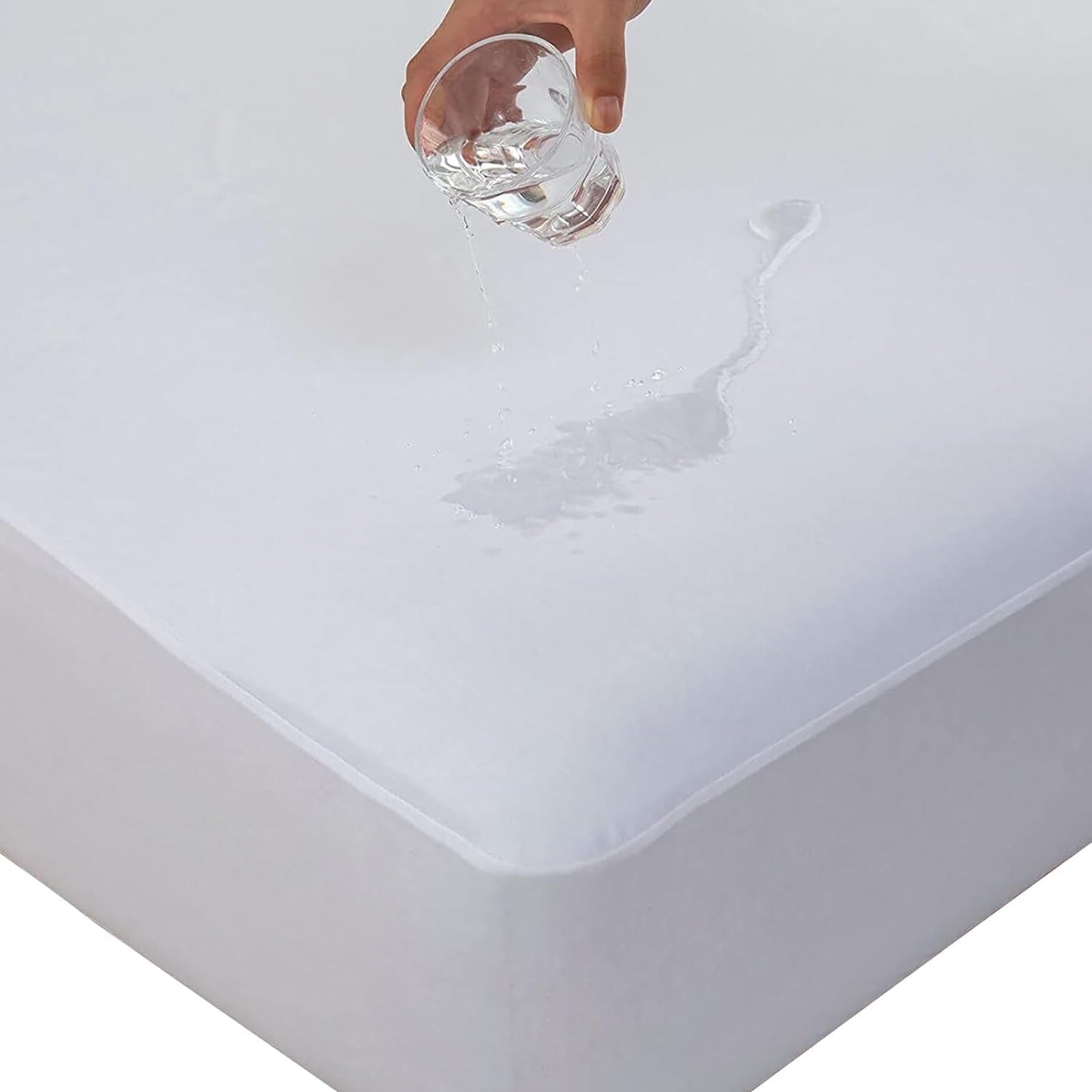 Waterproof Twin Mattress Protector Ultra Soft Smooth Top Fitted Matressprotector Cover with Stretchy Pocket