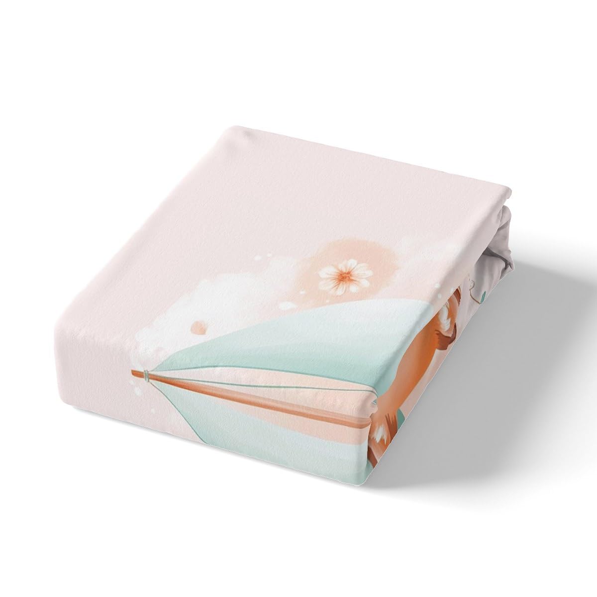 Feelyou Kids Cute Fox Fitted Sheet Full Size, Woodland Fox Bed Sheet Set Boys Girls Cartoon Animal Bedding Set Nature Wildlife Teens Bed Cover Bedroom Decor 3Pcs (No TOP Sheet)