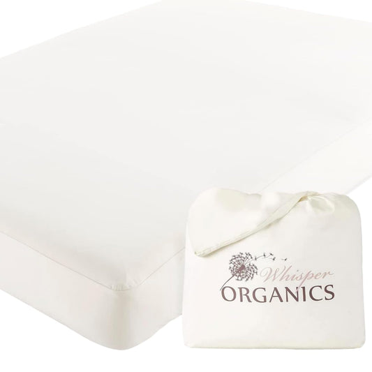 Organic Waterproof Mattress Protector Twin Size - 100% Waterproof Mattress Pad with Extra Soft Quiet & Breathable Triple Layer Protection - GOTS Certified Machine Washable Deep Pocket Design (Twin)
