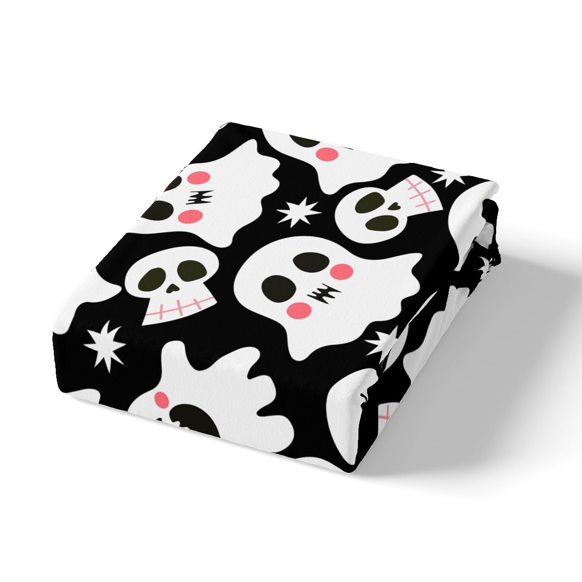 Feelyou Black Halloween Sheets Set Cute Ghost Twin Size Bedding Set Decoration for Kids Boys Girls Cartoon Autumn Happy Fitted Sheet Halloween Bed Sheet Set Collection