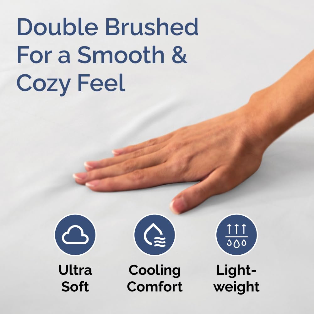 Queen Fitted Bed Sheet - Bottom Single Fitted Sheet Only - Ultra-Soft Hotel Luxury Bedding w/ 8-16 Inch Deep Pockets - Breathable, Cooling & Wrinkle Free - Easy-Care, Fade & Shrink Resistant - White