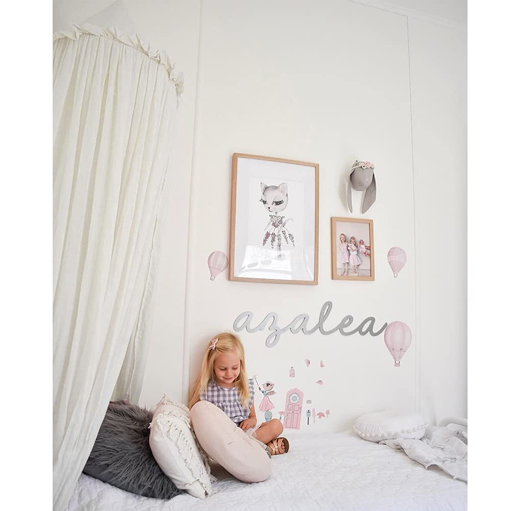 IBIZA VIBE MAMERIA Kids Bed Canopy with Frills Cotton Hanging Tent Curtain Net for Reading Nook Hideaway Bedding Play Room Decor (Beige)