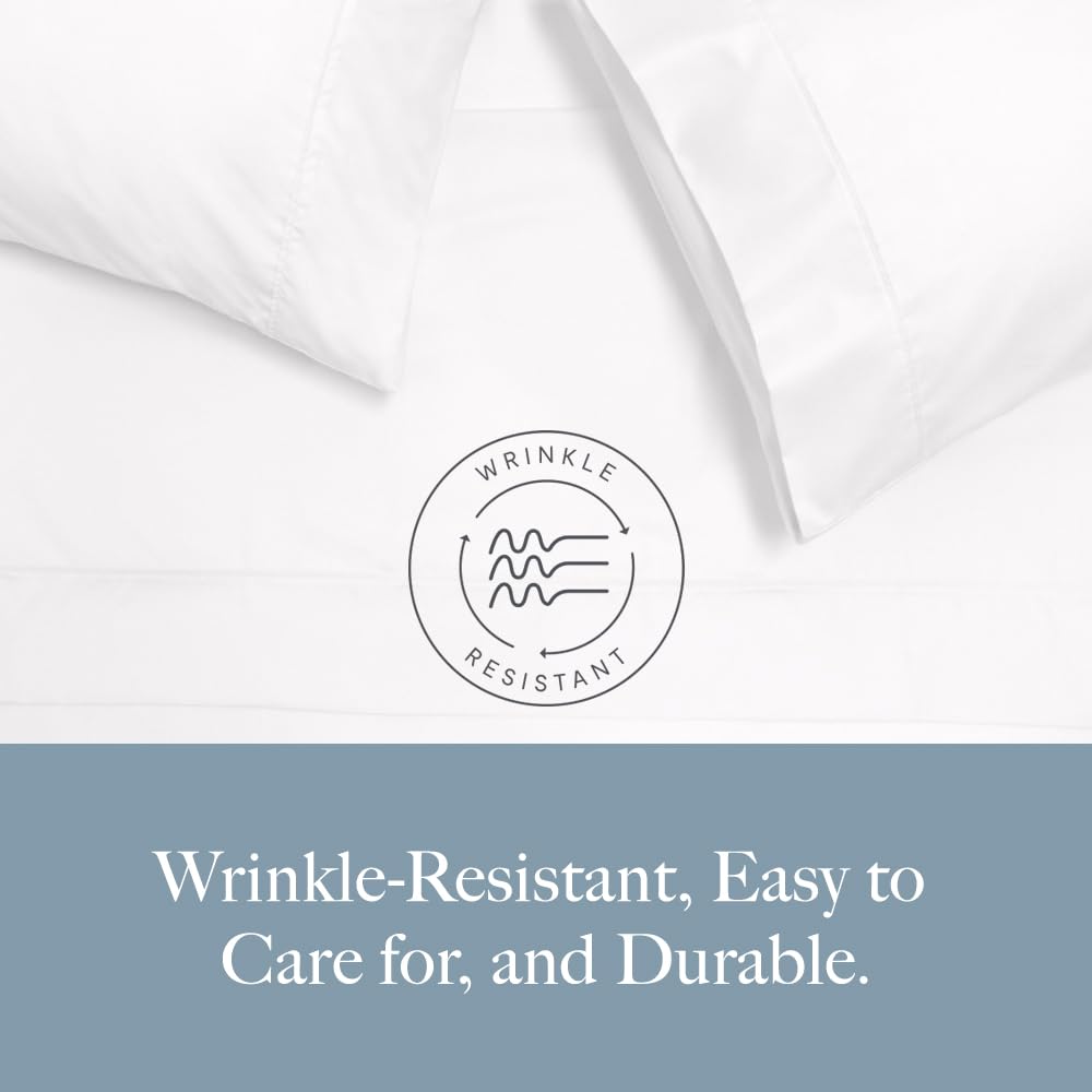 Jennifer Adams Essentials Sheet Set 4 Piece, Microfiber Bed Sheets Set - Breathable, Wrinkle & Fade Resistant - Deep Pockets up to 16” for King Size Bed (White)