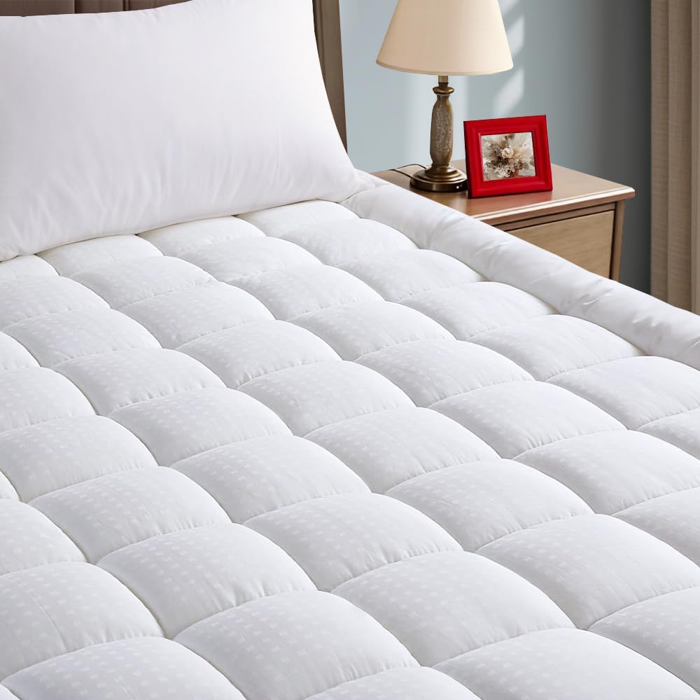EASELAND Mattress Pad Twin XL Pillow Top Mattress Cover Quilted Fitted Protector Single Cotton Top 8-21" Deep Pocket Mattress Topper(39x80 Inches)