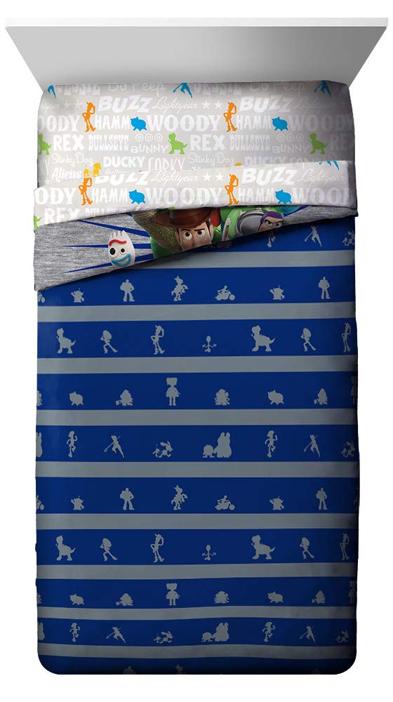 Jay Franco Disney Pixar Story 4 All The Toys Twin Bed Set, Blue