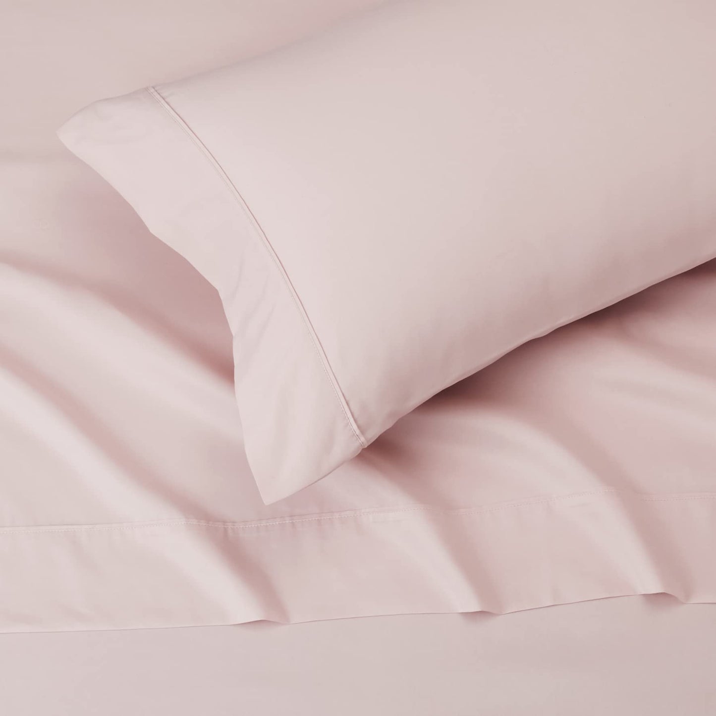 Amazon Basics Lightweight Breathable Wrinkle Resistant Brushed Microfiber 3 Piece Bed Sheet Set with 14-Inch Deep Pockets, Twin, Blush Pink, Solid