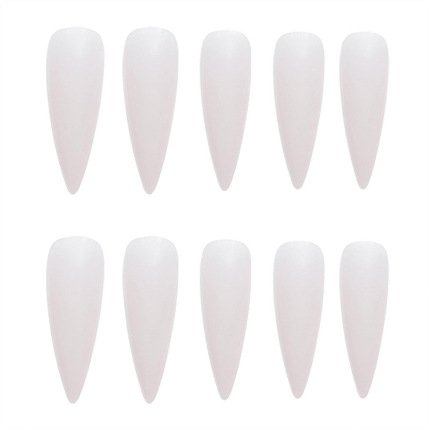 SINHOT Stiletto Press on Nails - Long Fake Nails, Glossy Finish, White Gradient & Nude Neutral, DIY Artificial False Nail Art - 24 Pcs Nail Kit with Glue