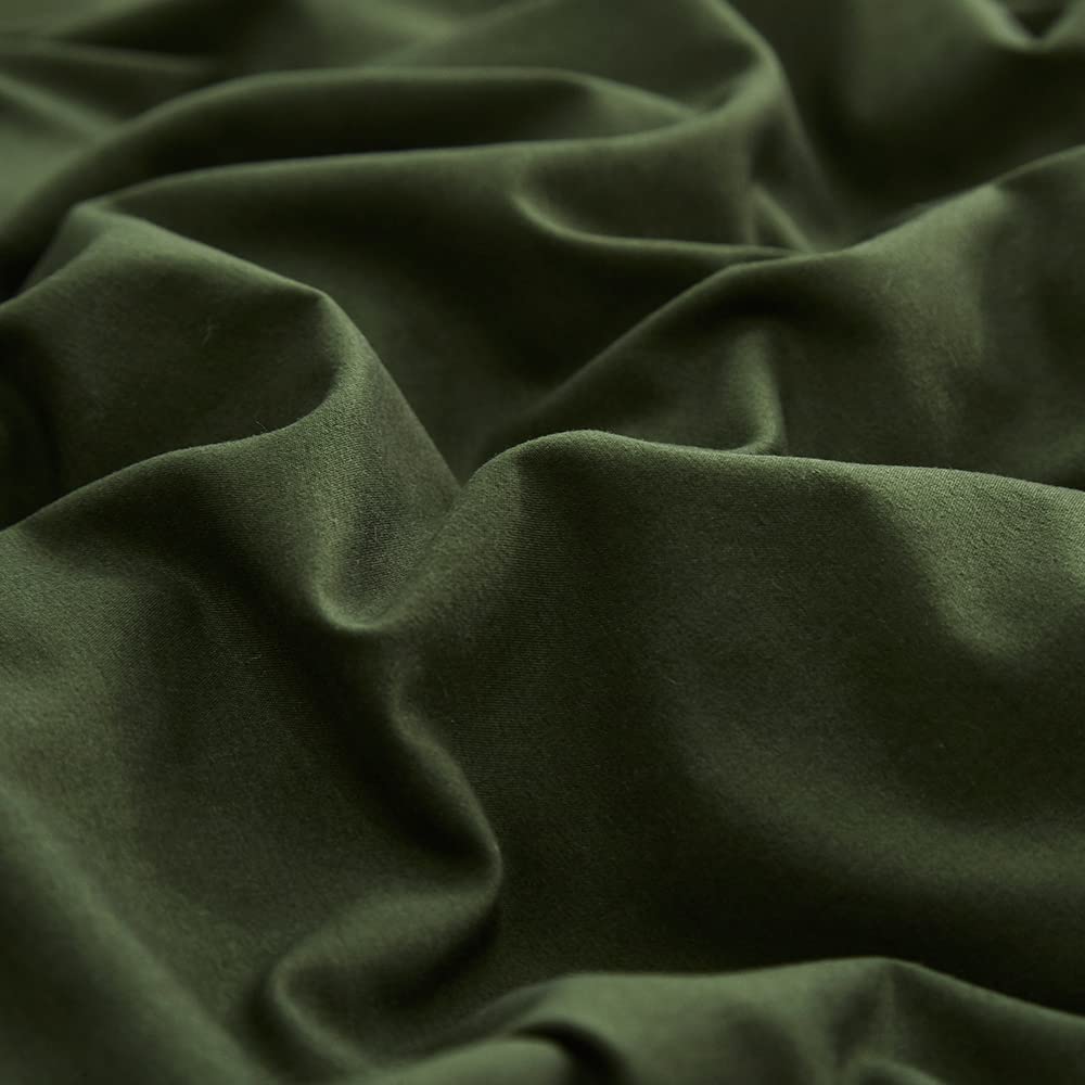 CLOTHKNOW Army Green Duvet Cover Set Queen Olive Bedding Sets Full Soft Dark Green Bedding Queen Hunter Green Bedding Duvet Cover Sets
