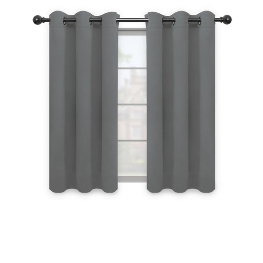 Easy-Going Blackout Curtains for Bedroom, Solid Thermal Insulated Grommet and Noise Reduction Window Drapes, Room Darkening Curtains for Living Room, 2 Panels(42x63 in, Gray)