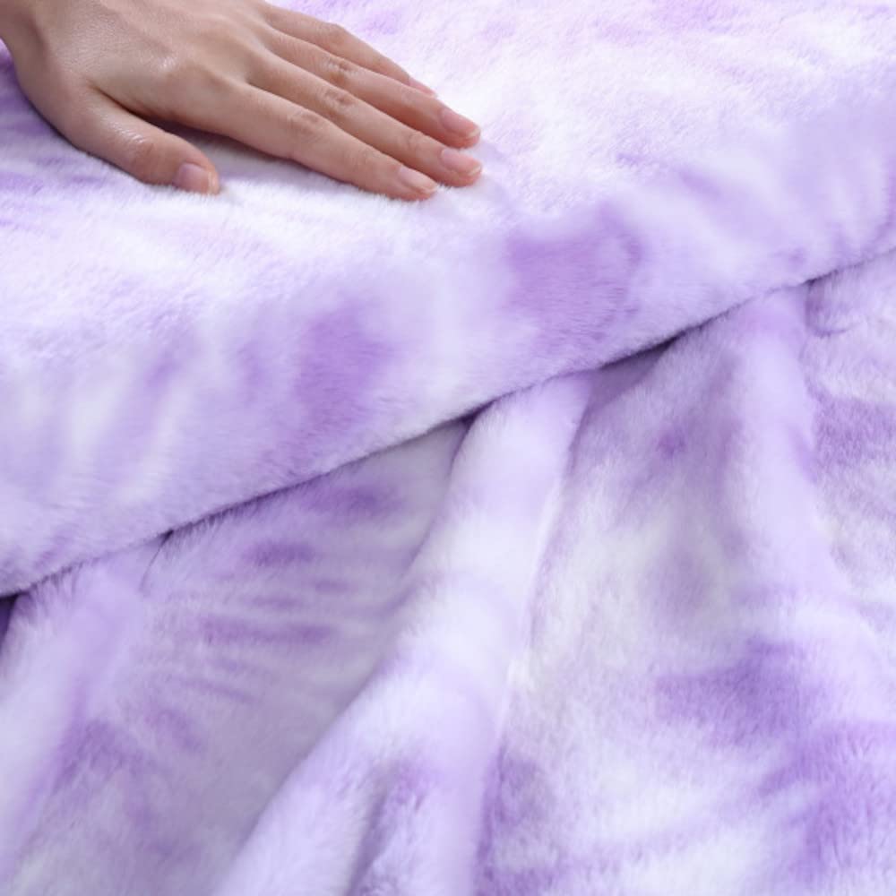 Betsey Johnson - Throw Blanket, Ultra Soft Faux Fur Bedding with Mink Reverse, Luxurious Home Decor for Bed or Couch (Fireworks Tie Dye Purple, 50" x 60")