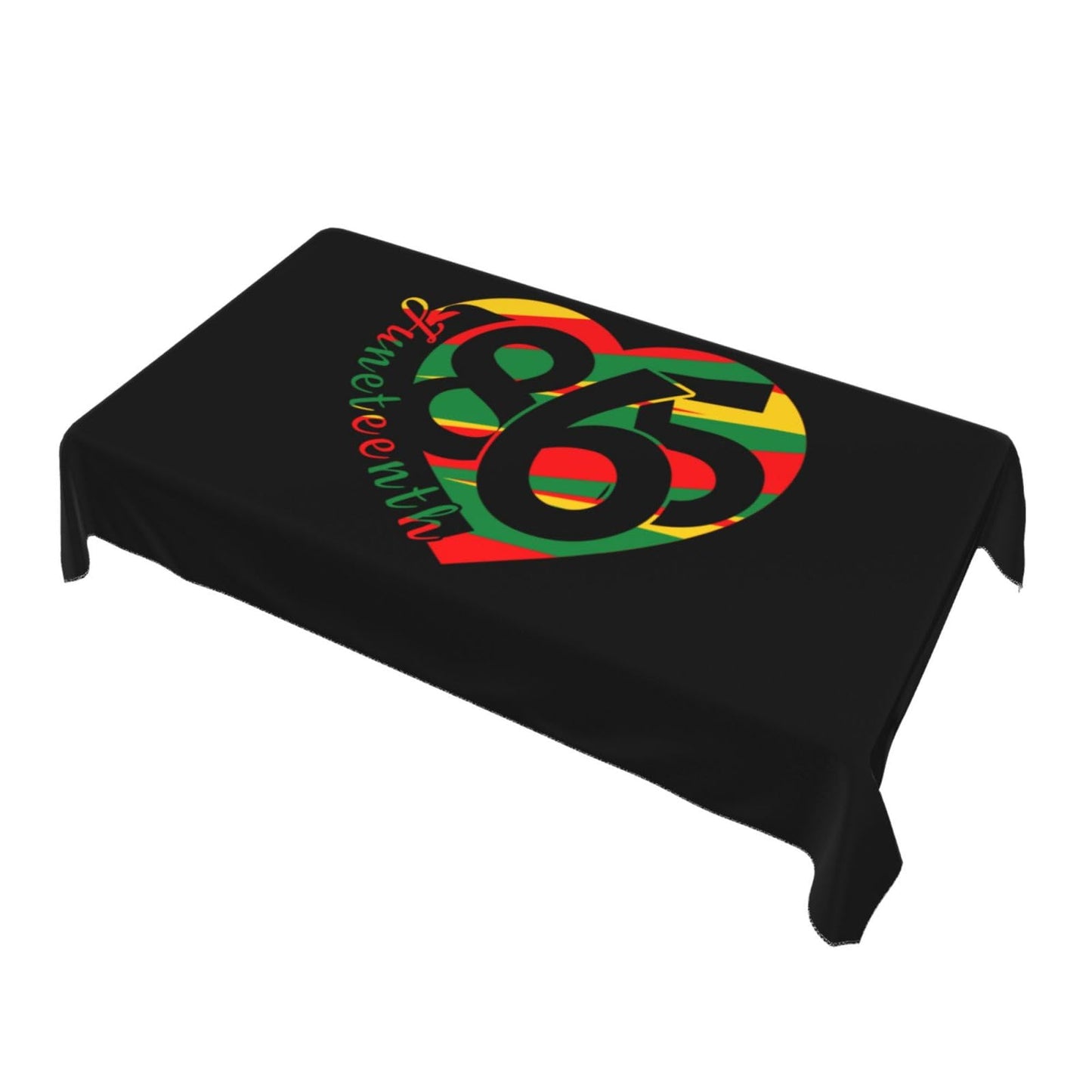 Juneteenth Heart African Freedom 1865 Rectangular Tablecloth Table Cloth Decorative Table Cover for Dining/Party/Buffet/Wedding 35 x 55 Inches