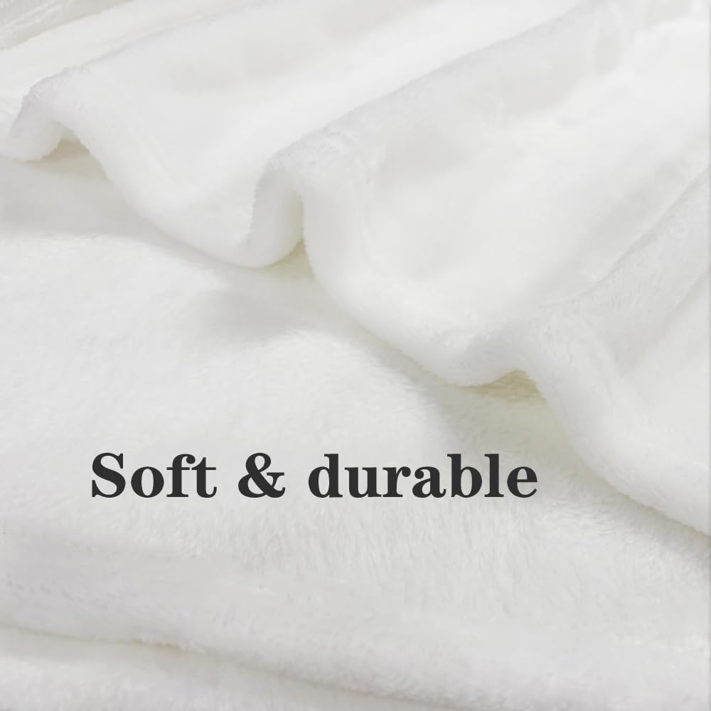 ZHOUSHUTONG Butterfly Throw Blanket Elegant White Butterflies Floral Print Gifts for Women Girls Super Soft Warm Cozy Flannel Blanket for Couch Sofa Bedroom Office Home Decor 49"x59"