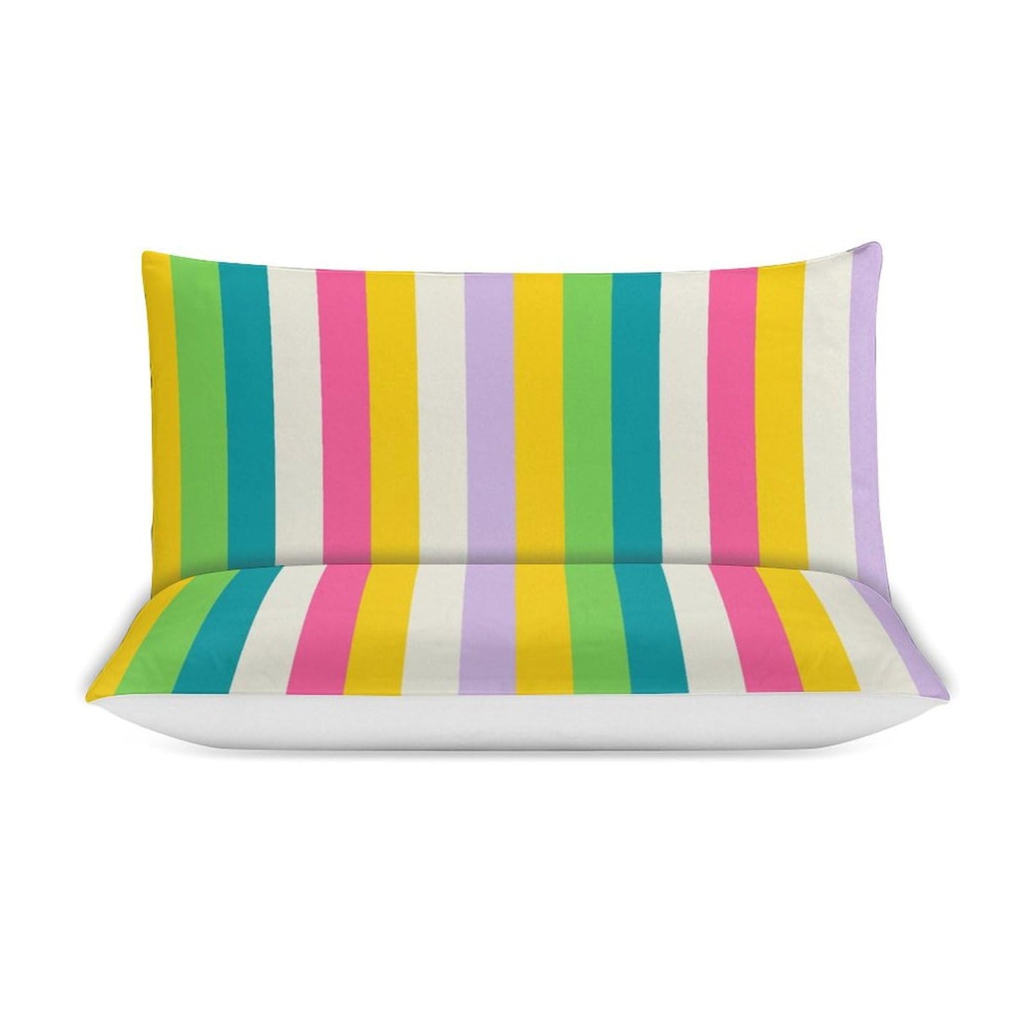Focusbrite Rainbow Duvet Cover Set, Rainbow Lines Pattern Spectrum of Colors Abstract Art Decorative，Aesthetic Abstract Art Bedding 3 Piece (1 Duvet Cover 86"x70" + 2 Pillow Sham 20"x30")