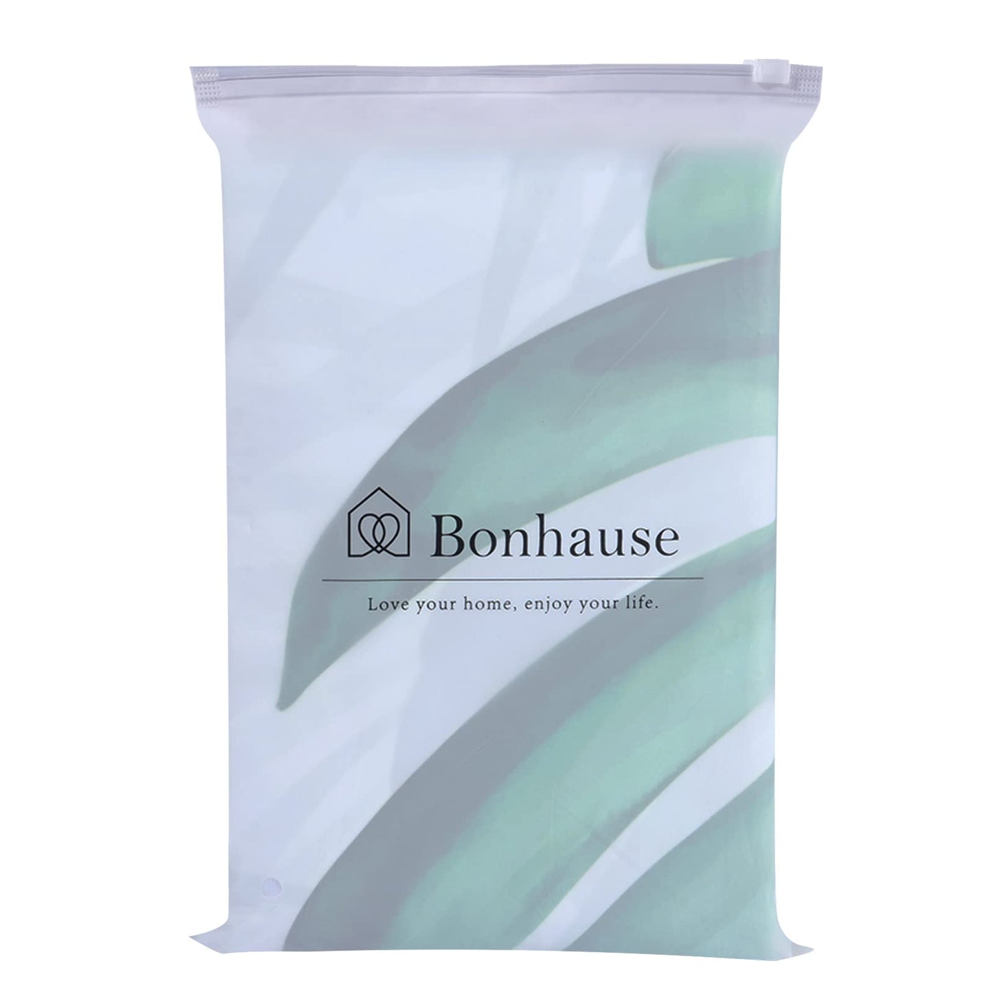 Bonhause Tropical Leaves Shower Curtain Green Palm Monstera Leaf Decorative Bath Curtain 72 x 72 Inch Polyester Fabric Waterproof Bathroom Curtain with 12 Hooks