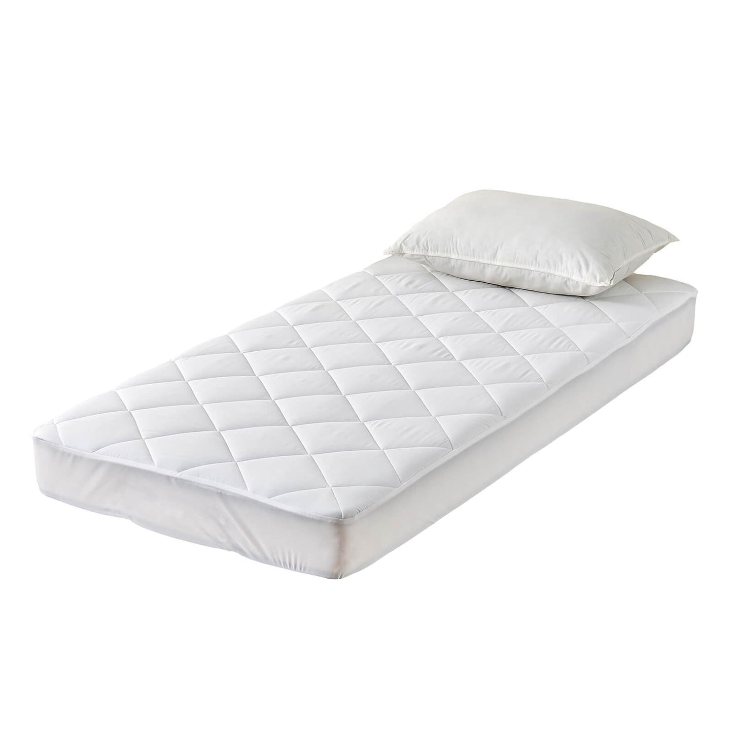 Kingnex RV Bunk Mattress Topper with Reversible Surface for Narrow Twin Bed Fluffy Matress Cover Quilted Fitted Mattress Pad