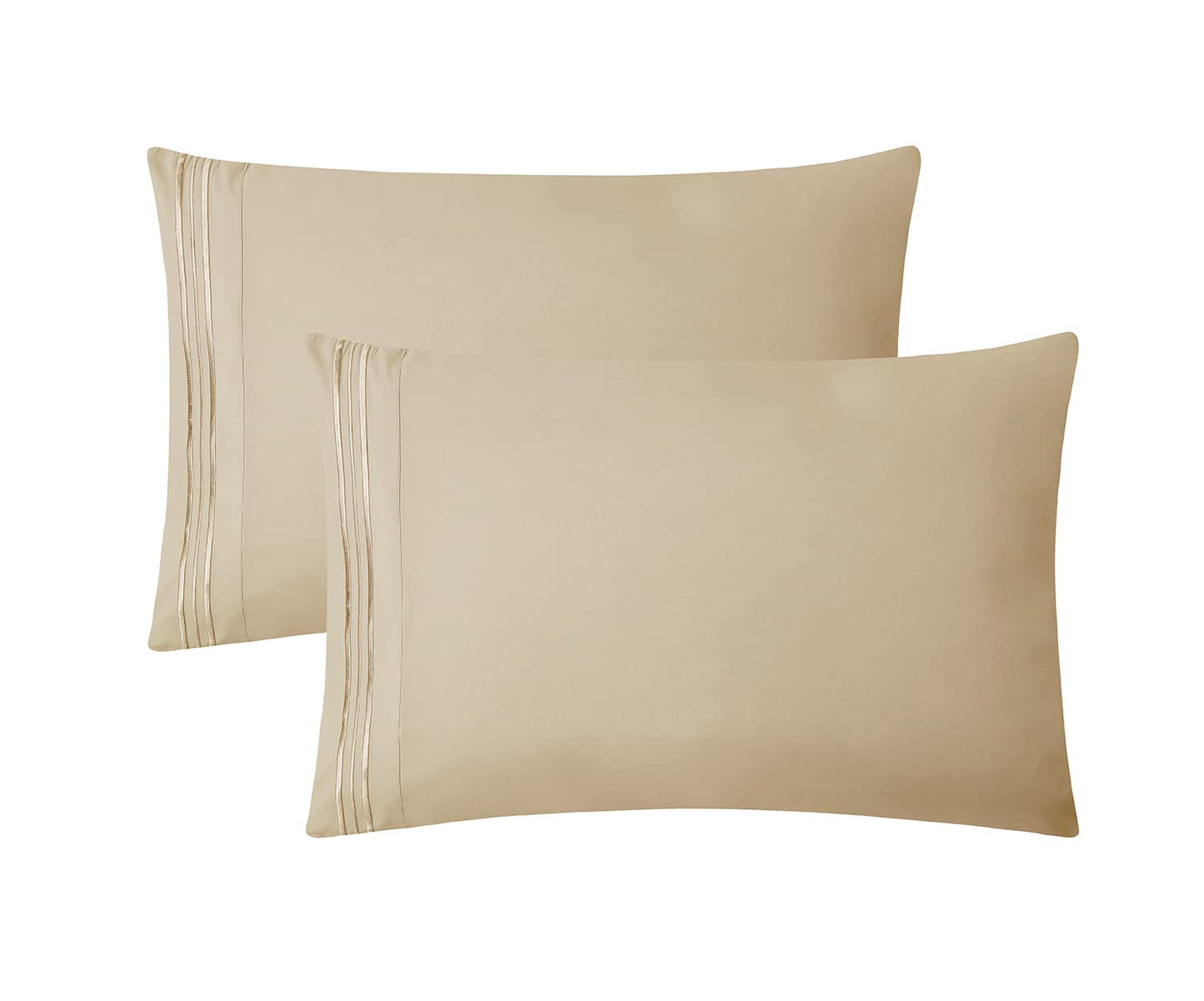 Clara Clark Bed Sheets, Premier 1800 Series 4 Piece Bed Sheet Set, Deep Pocket, Wrinkle, Fade, Stain Resistant, Luxury Soft Bedding Sheets & Pillowcases, King, Beige Cream