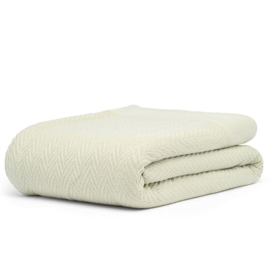 9Threads 100% Cotton Herringbone Weave Blankets, 66" X 90" Twin, Throw Blanket for Bed, All Season Cotton Blanket, Cozy Blanket,Throws & Bed Blanket, Throw Blanket for Couch, Modern Home Decor -Sage