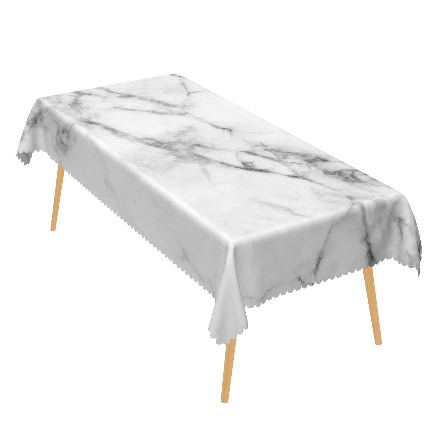 SIEDYCV Abstract White Grey Marble Texture Tablecloth, 60x120 Inch Modern Luxury Black Crack Ink Art Rectangle Table Cloth,Waterproof Fabric Table Cover for Kitchen Dining Room Patio Home Party Decor