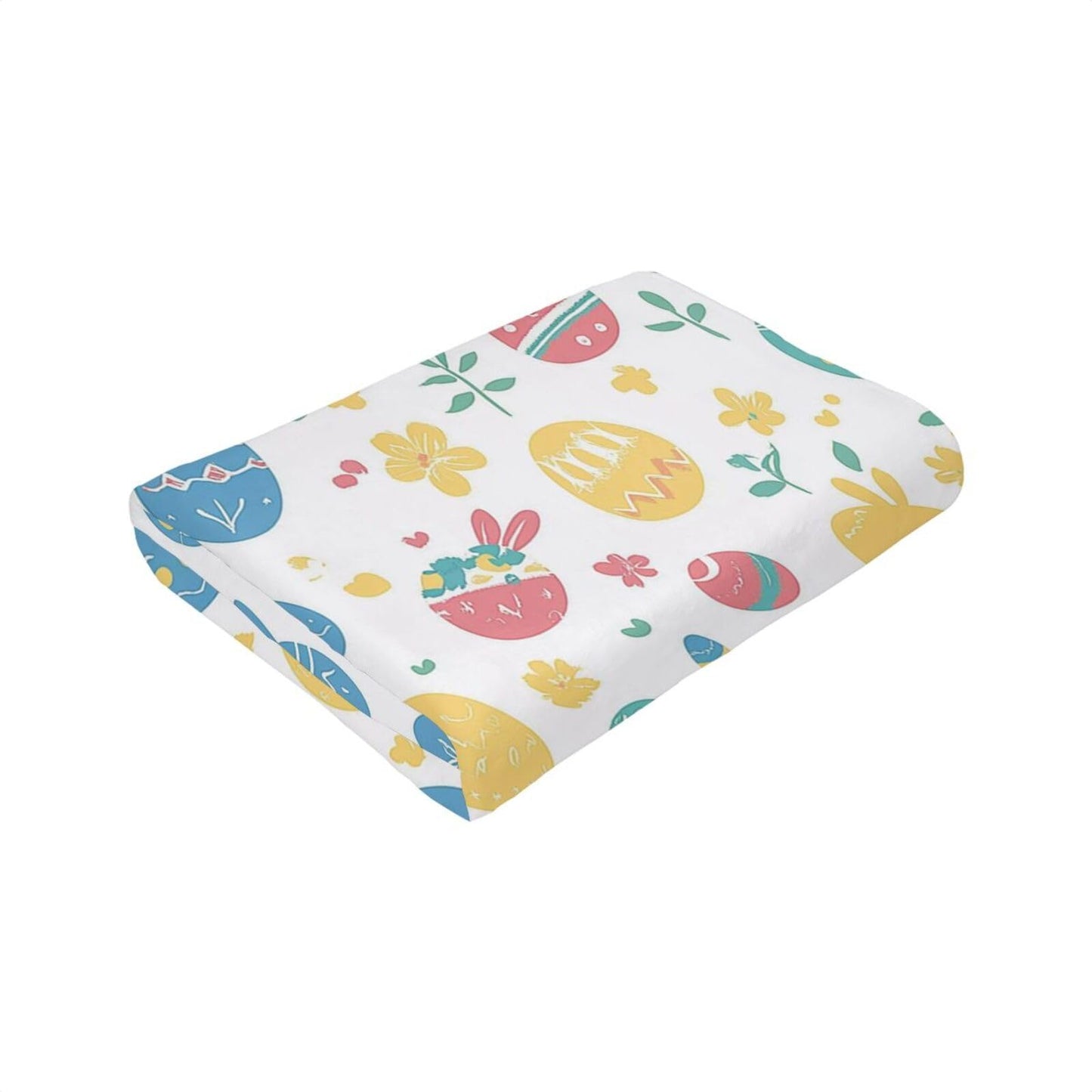 Easter Eggs Bunny Throw Blanket Soft Lightweight Flannel Fleece Blanket 50"X40" for Bed Sofa Couch Camping Travel