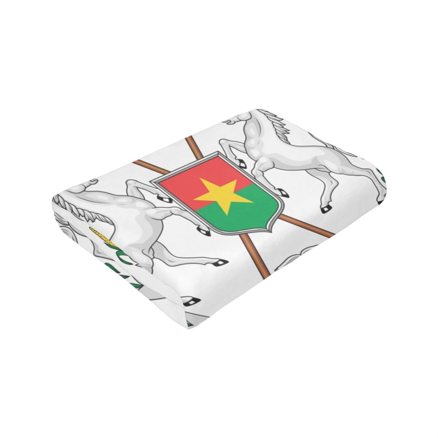 Burkina Faso National Emblem Blanket Throw Blanket for Couch Sofa Plush Fleece Bed Blankets Lightweight Comfy Flannel Ultra-Soft Warm Blankets for Home Camping Travel Gift 80"X60"