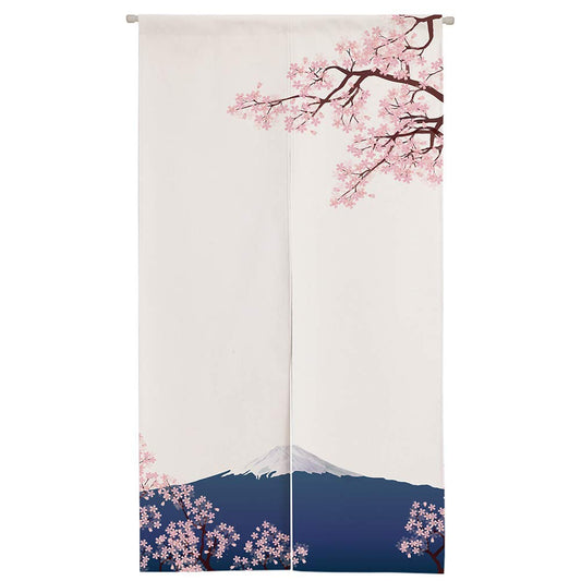 Ofat Home Mount Fuji & Cherry Blossom Noren, 33.5" x 59"