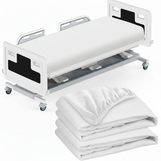 HURCULEES Medical Fitted Sheets Set of 2 – Breathable, Durable & Soft Hospital Bed Fitted Sheets, Easy-to-Clean Patient Sheets for Healthcare Use, Size: 84" x 36"