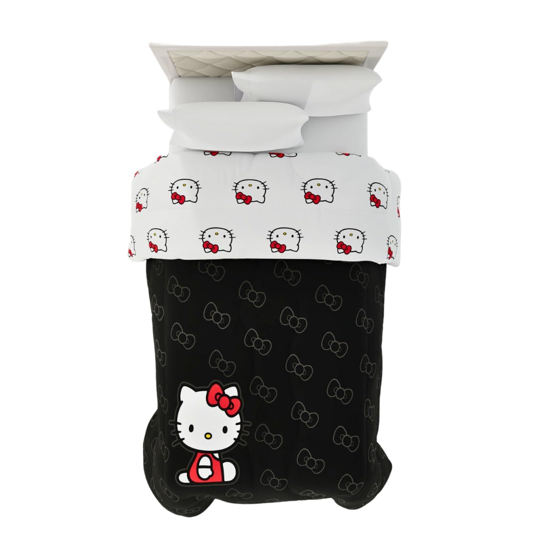 Hello Kitty Bedding Super Soft Cozy Microfiber Reversible Comforter, Twin, (Officially Licensed Product) By Franco Collectibles