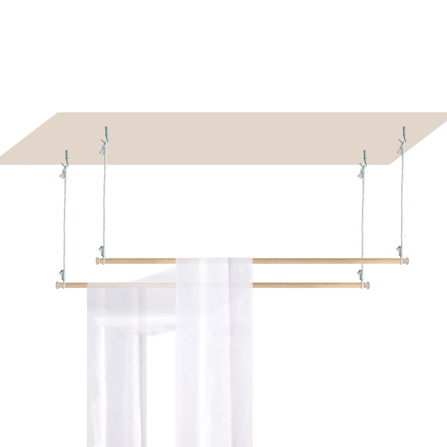 Beyeutao Bed Canopy Frame Adjustable Solid Wood Bed Poles Hanging Bed Pole Canopy Bed Frame Bed Curtains Frame Suitable for All beds 2Pcs 78 inches.