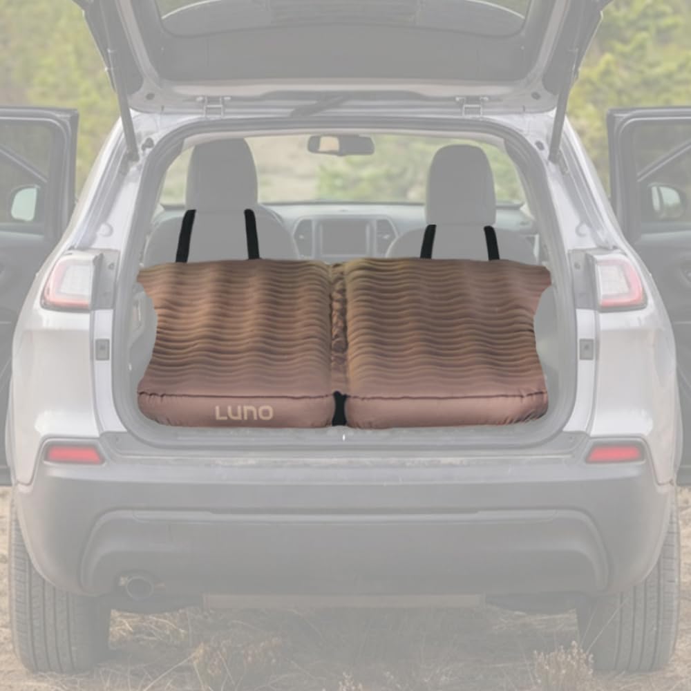 Luno AIR Base Mattress for Jeep Cherokee (2014+) – SUV Air Mattress for Car Camping with 12V Electric Pump, Durable 200D Oxford Fabric, Two Head Support Straps & Repair Patch – Car Camping Mattresses