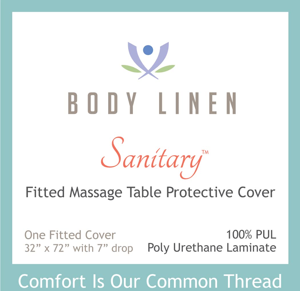 Body Linen Massage Table Cover - Reusable Barrier with Wipe Clean Surface. Waterproof PUL Material, Machine Washable. Protects Massage Table, Warmer and Pad