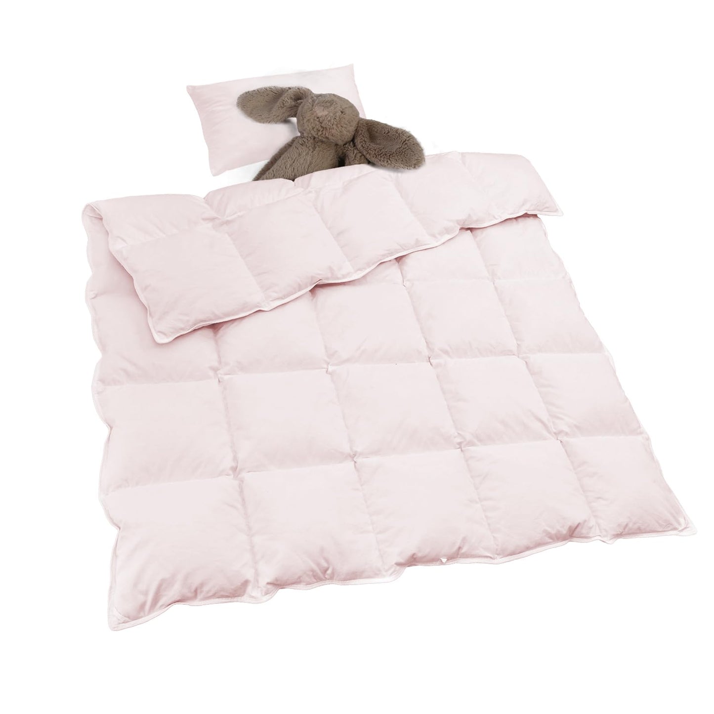 zzlamb Toddler Comforter Baby Down Blanket, Lightweight & Breathable Small Crib Quilt All Season Duvet Insert, Soft Brushed Noiseless Shell Down Proof Machine Washable, Cherry Pink 41x48in