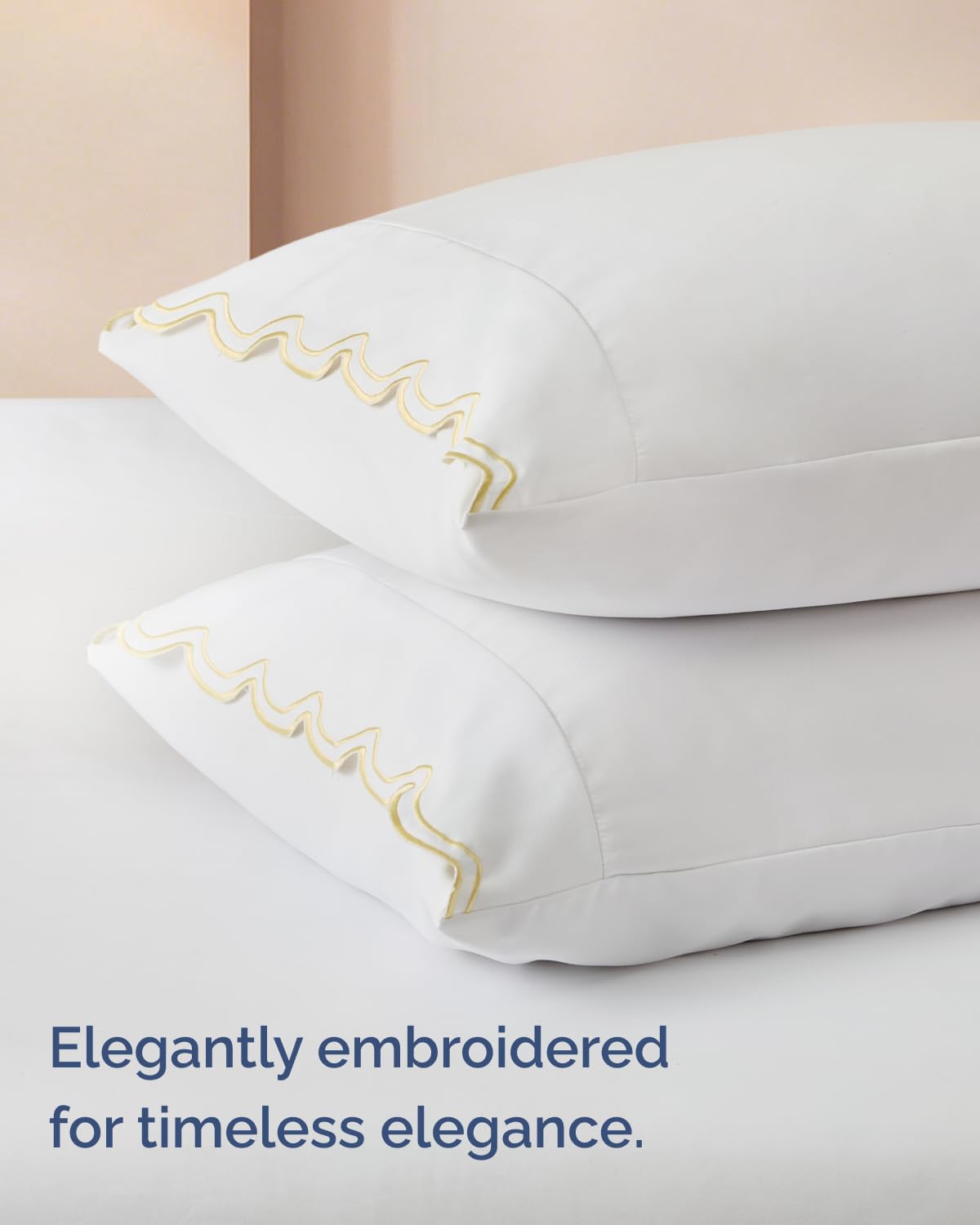 Extra Thick Heavyweight Queen Size 4 Piece Bed Sheet Set - Scalloped Edge Bedding - Soft & Wrinkle Resistant - Super Luxury Queen Bed Set - Premium Hotel Quality Sheets w/ Deep Pockets - Butter Yellow