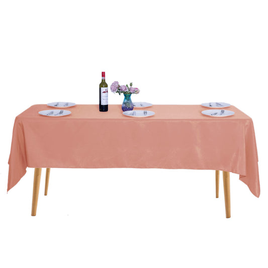 Ascoza 2pack 60x120 Inch Dusty Pink Rectangular Tablecloth 6 Feet Table Cloth in Polyester Fabric for Wedding/Banquet/Restaurant/Parties