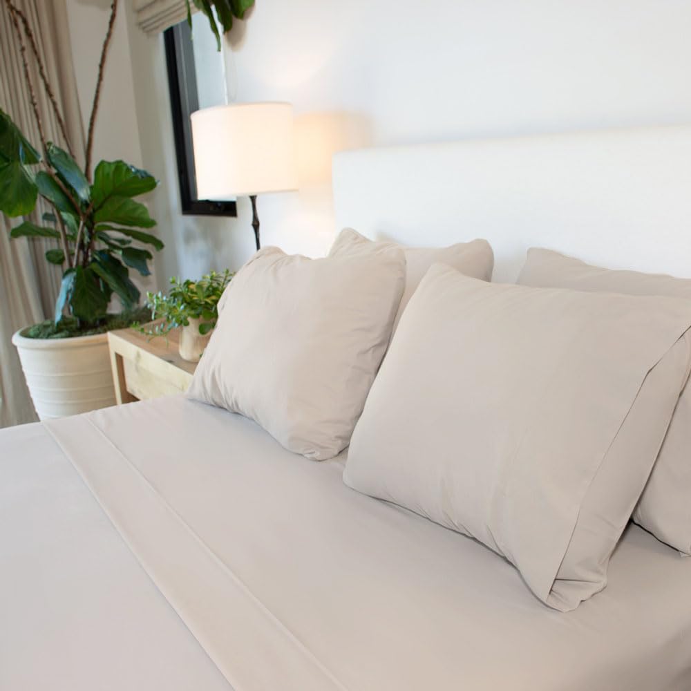 Jennifer Adams Eternal Sheet Set, 4-Piece Microfiber Sheets & Pillowcases - Ultra-Soft, Breathable and Wrinkle-Resistant (Linen, King)