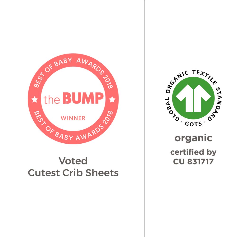 Burt's Bees Baby Organic Cotton Fitted Crib Sheet, Breathable Baby Bedding, Infant and Toddler Bed Sheet for Boys and Girls