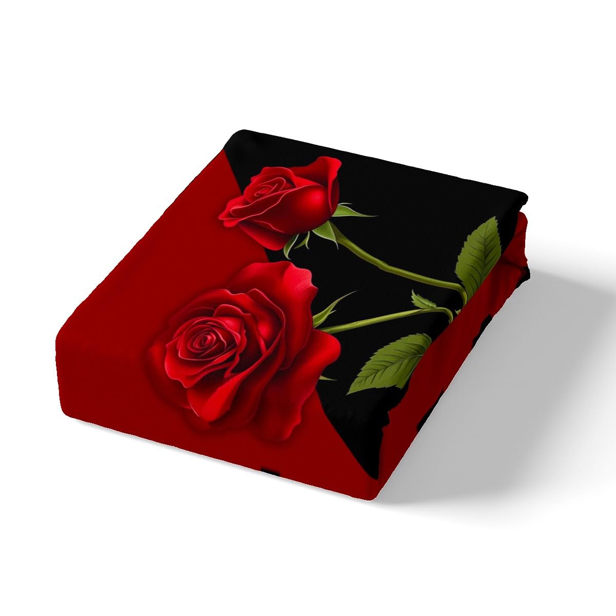 Mr Mrs Duvet Cover Set Queen Size, Love Man Women Romance Bedding Set 3pcs for Lover Couple Valentine Day, Red Rose Flower Print Comforter Cover Black Red Quilt Cover with 2 Pillowcases,No Comforter