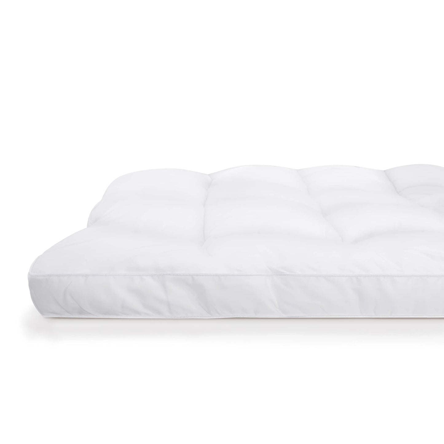 Serta Down Illusion Soft Hypoallergenic 2 inch Pillowtop Simple Fit Mattress Topper, Full, White